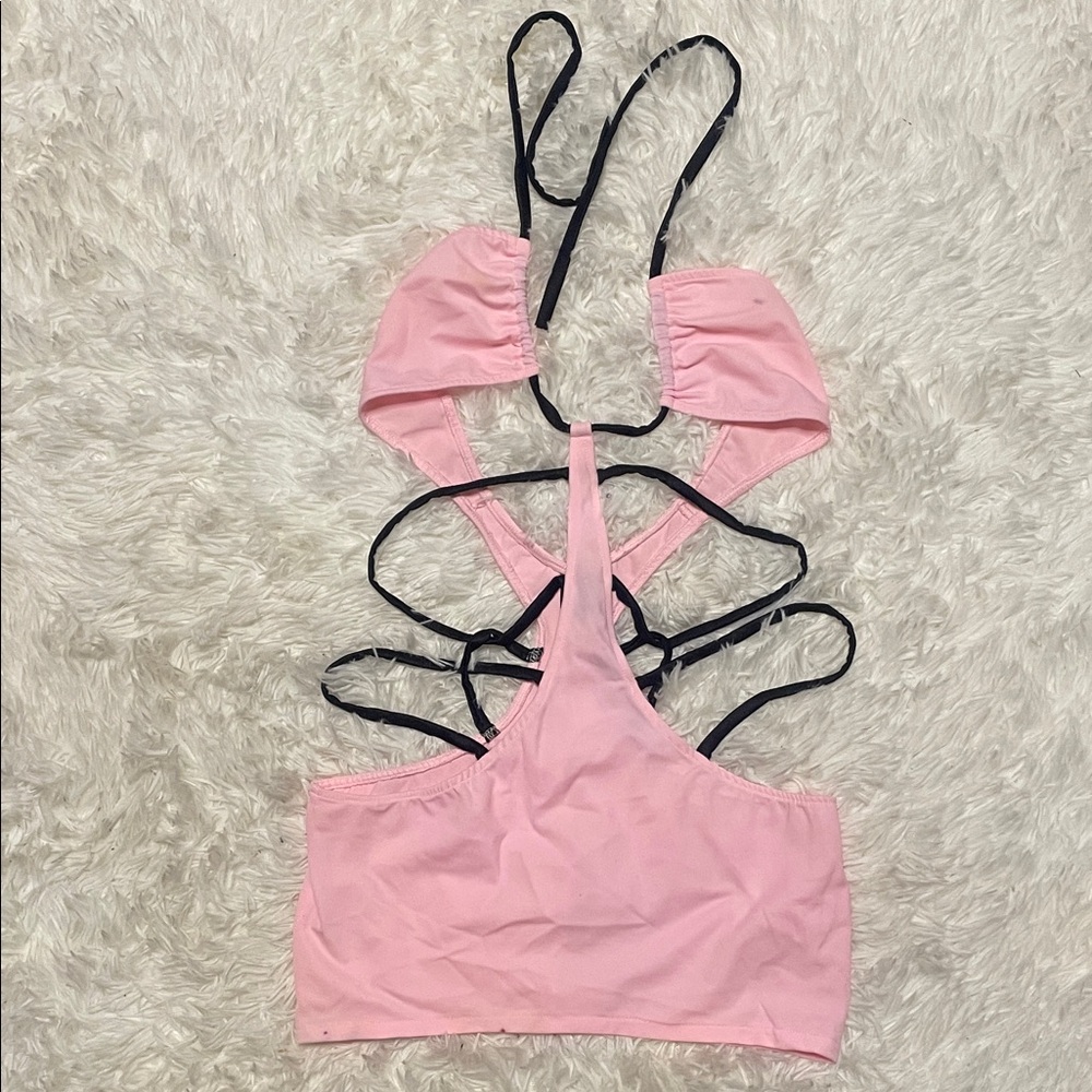 Pink Strappy Mini Dress